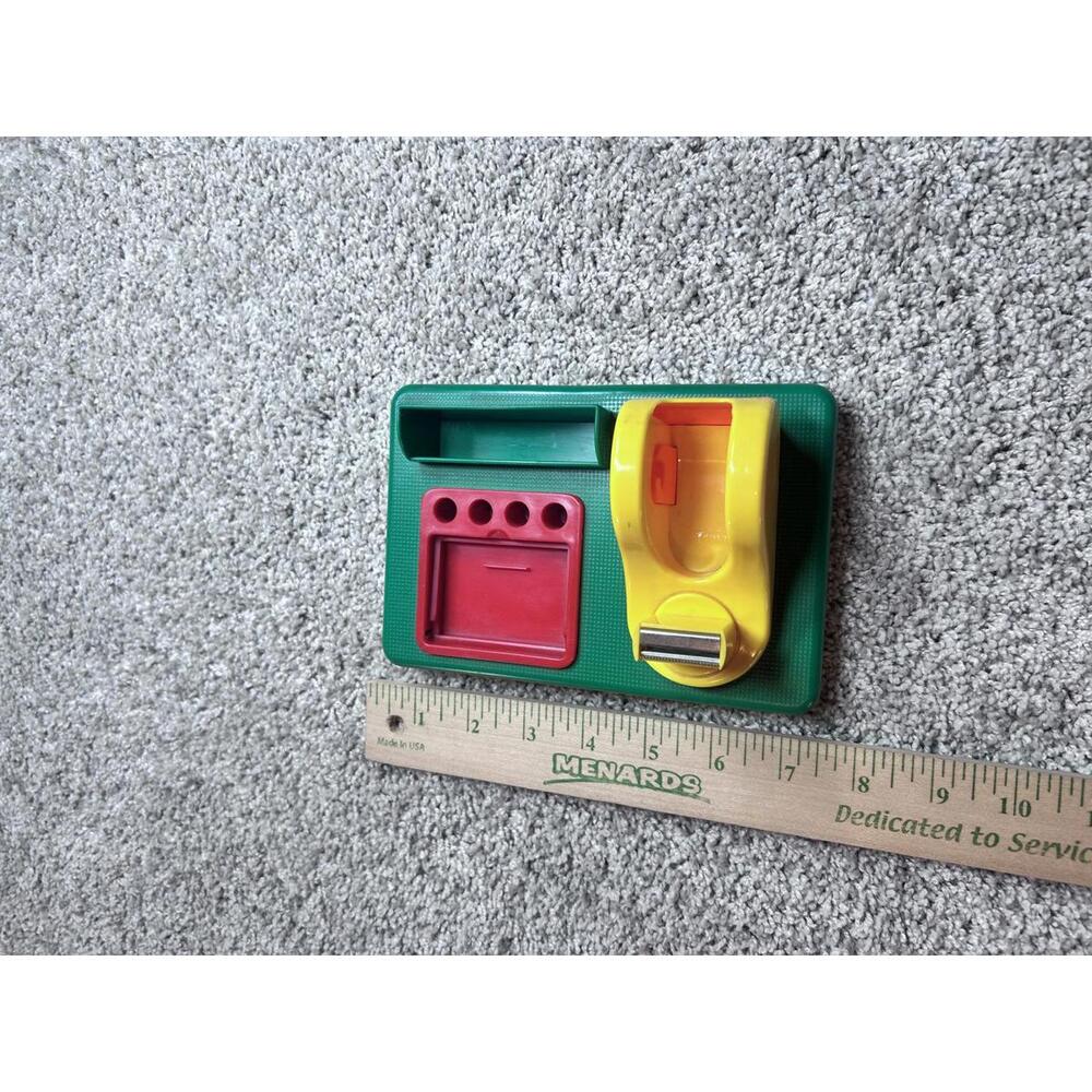 Vintage Plastic Desk Organizer with Tape Dispenser - Picture 5 of 7